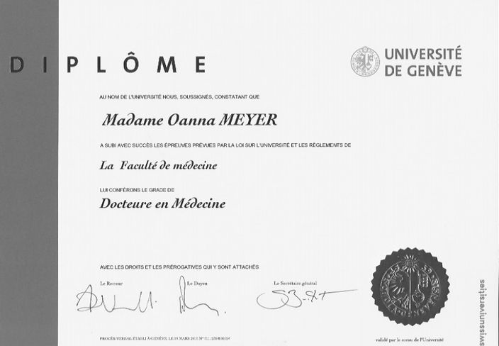 Diplôme — Université de Genève, Doctorat en Médecine