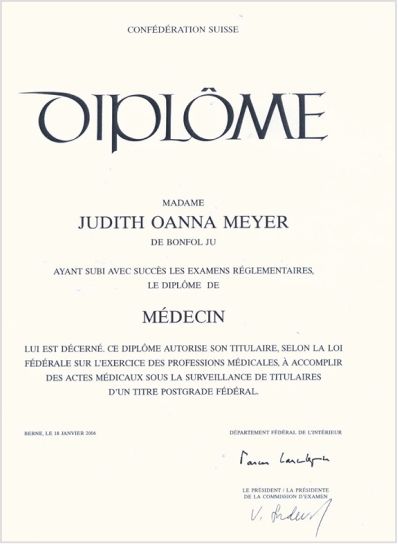 Diplôme de Médecin — Confédération Suisse